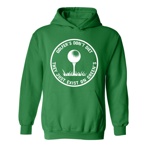 Golf Hoodie Golfers Dont Diet On Greens Golfing TEE Sweatshirt - Picture 12 of 15